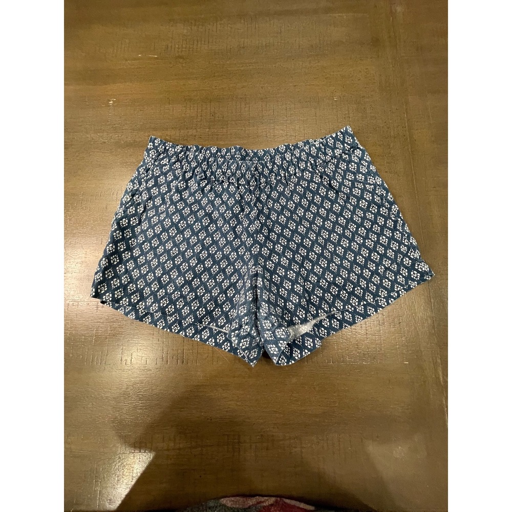 Kut From The Kloth Linen Shorts Women's Size 4 Blue White Print Elastic Waist